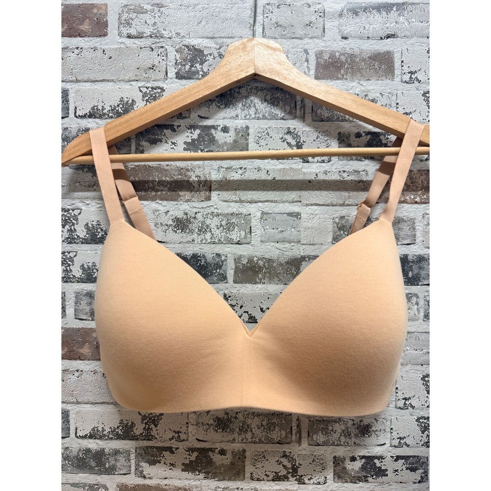 Tommy John Wireless Bra Women 34DD Nude Cool Cotton Lightly Lined Comfort